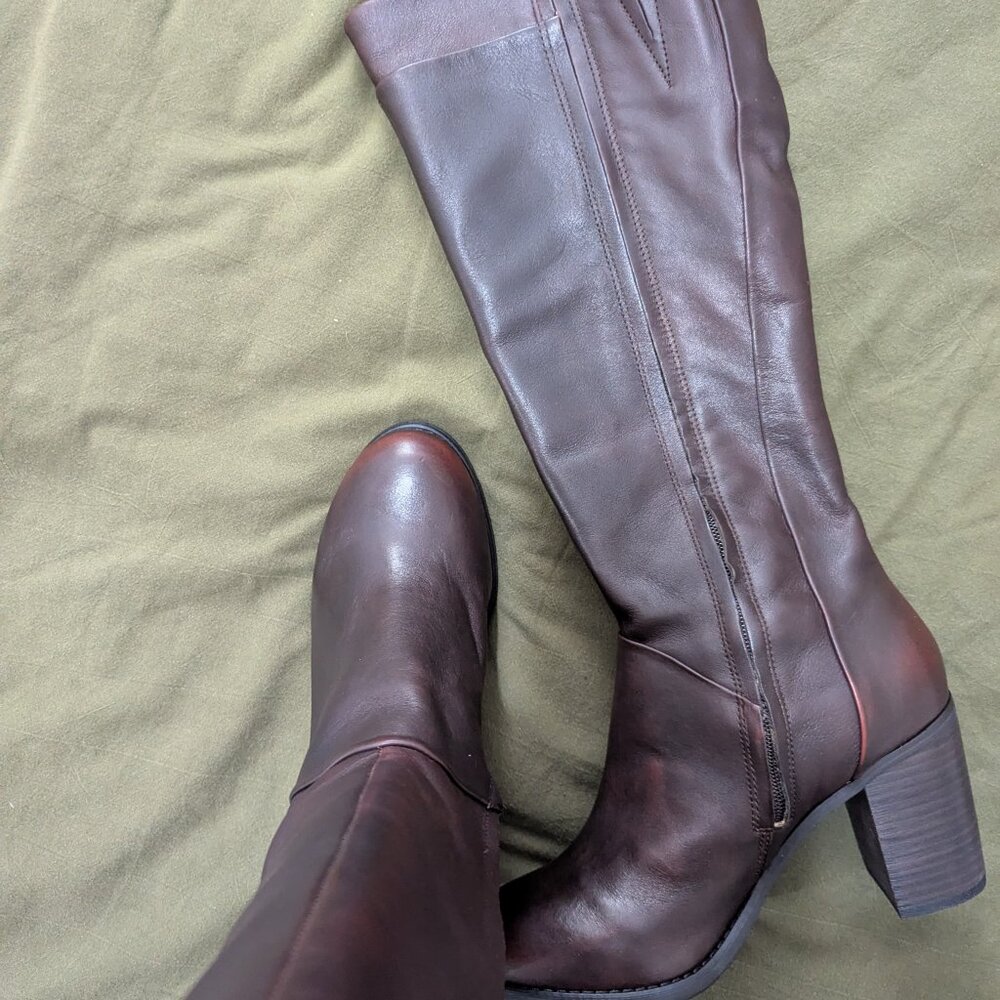New Leather Heeled Tall Boots - Picture 3 of 3